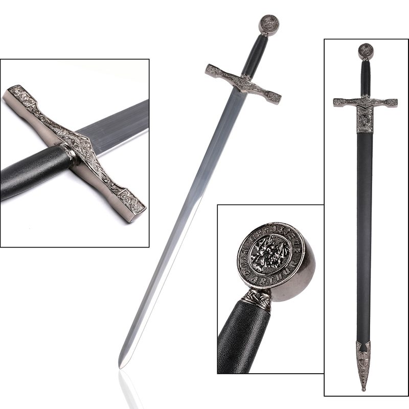 85cm Medieval Stainless Steel Weapon King Arthur Excalibur Sword with Sheath