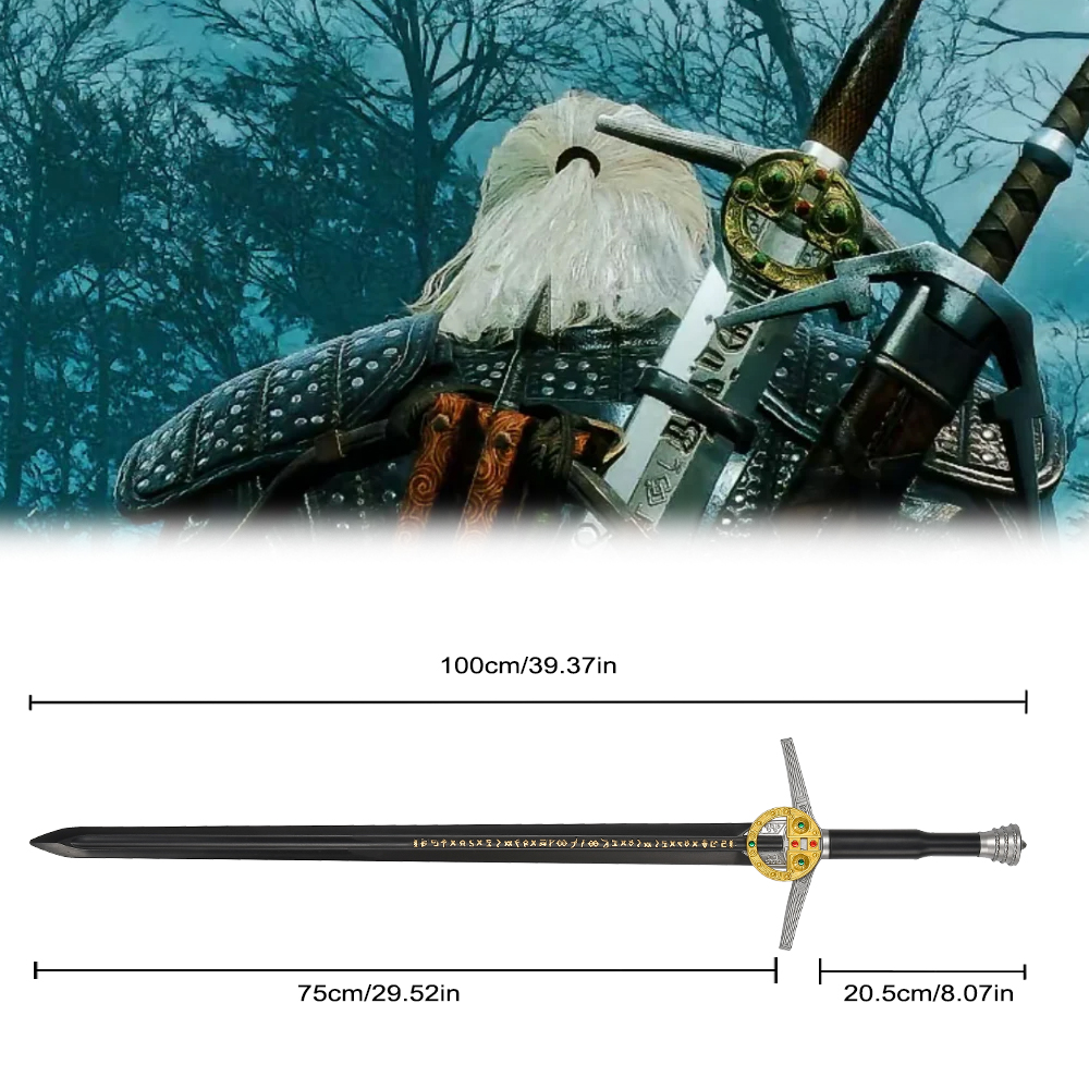 100cm the Witcher Safe Larp Weapon Replica Geralt of Rivia High Density PU Polyurethane Foam Sword for Cosplay Prop