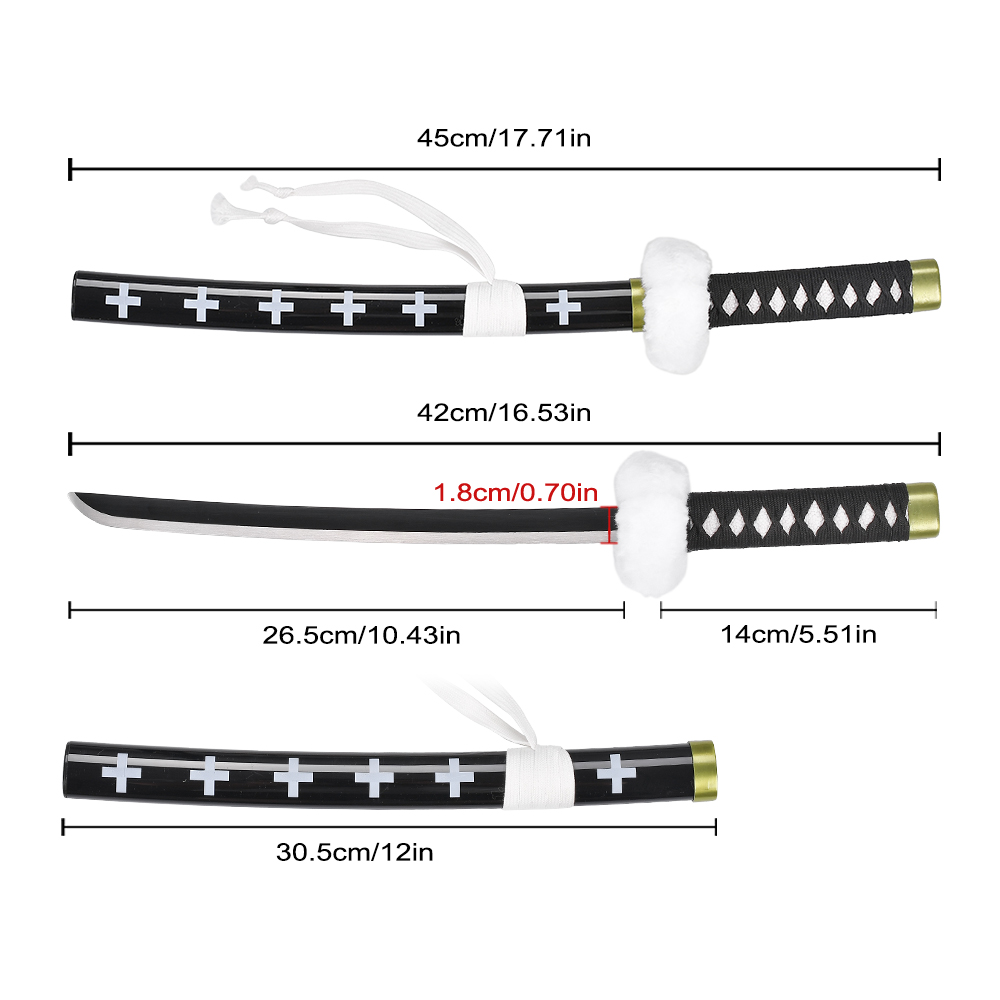 45cm Japanese Anime One Piece Real Iron Weapon Replica Trafalgar Law Kikokou Short Mini Samurai Katana Sword for Boy