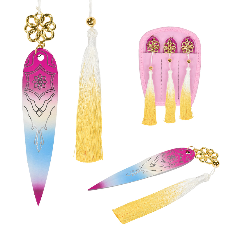 6in Metal Kpop Demon Hunters Dagger 3 Sword Set Huntrix Zoey Weapon Shin-kal Throwing Knives Safe Toy Cosplay Prop