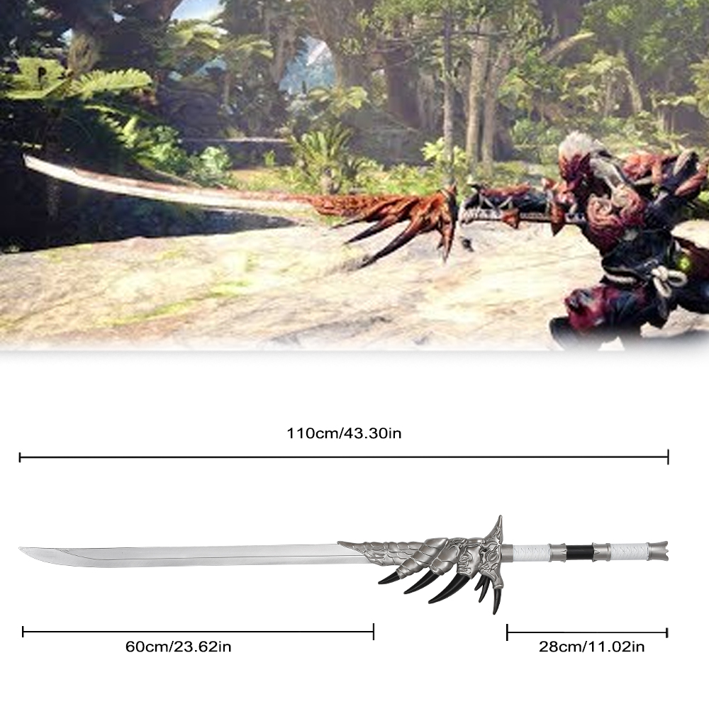 110cm Game Monster Hunter Safe Unisex Cosplay Prop ECO-Friendly PU Foam Katana Sword Rathalos Longsword Toy