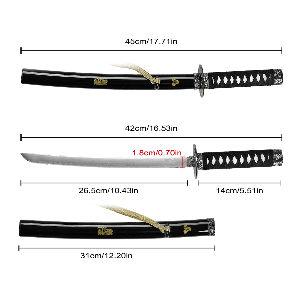 45cm Film TV Kill Bill Stainless Steel Blade Weapon Replica Bride Katana Children Toy Sword Mini Samurai Metal