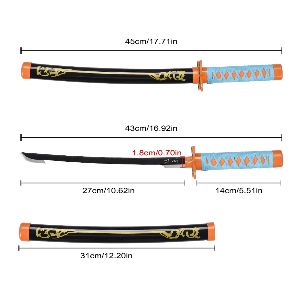 Wholesale 45cm Japanese Anime Demon Slayer Real Nichirin Blade Shinobu Kocho Katana Sword Original Metal with Plastic Stand