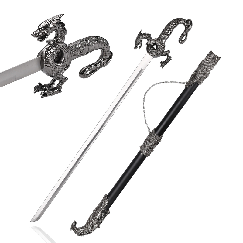 93cm Fantasy 440 Stainless Steel Blade Weapon Replica Chinese Dragon Swords Real Steel for Collectible